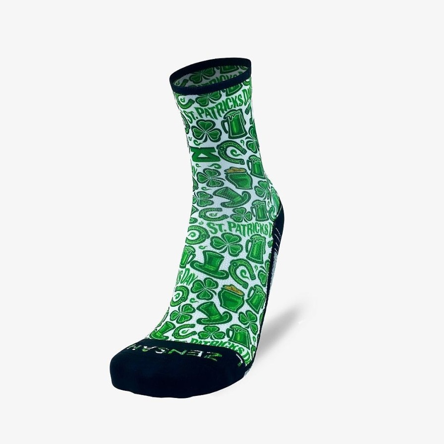 Limited Edition Zensah | Clovers And Beer Socks (Mini-Crew) White