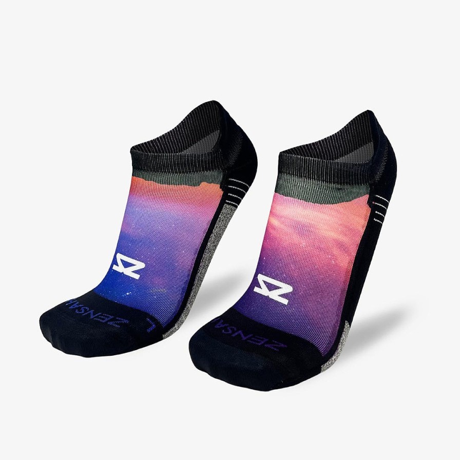 Men Zensah | Night Sky Running Socks (No Show) Pink/Purple