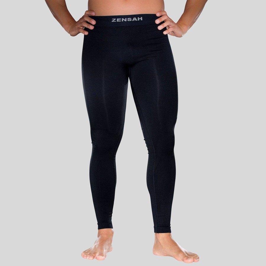 Men Zensah Tops & Bottoms | Base Layer Full Length Compression Tights Black