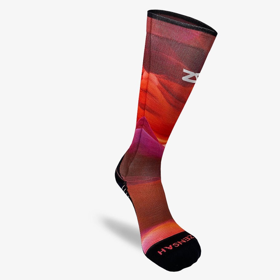 Men Zensah | Nature Canyon Compression Socks (Knee-High) Hot Pink/Neon Orange