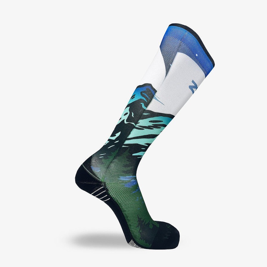 Men Zensah | Mountain Panorama Compression Socks (Knee-High) Blues