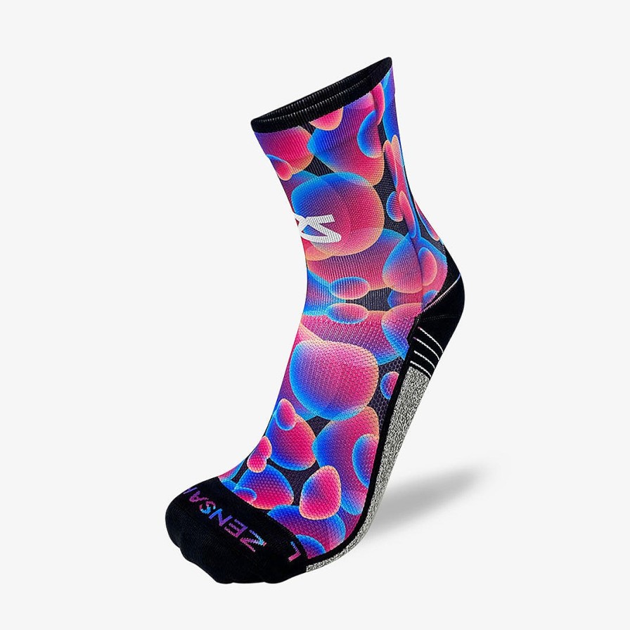 Limited Edition Zensah | Lava Lamp Running Socks (Mini-Crew) Black/Aqua/Neon Pink