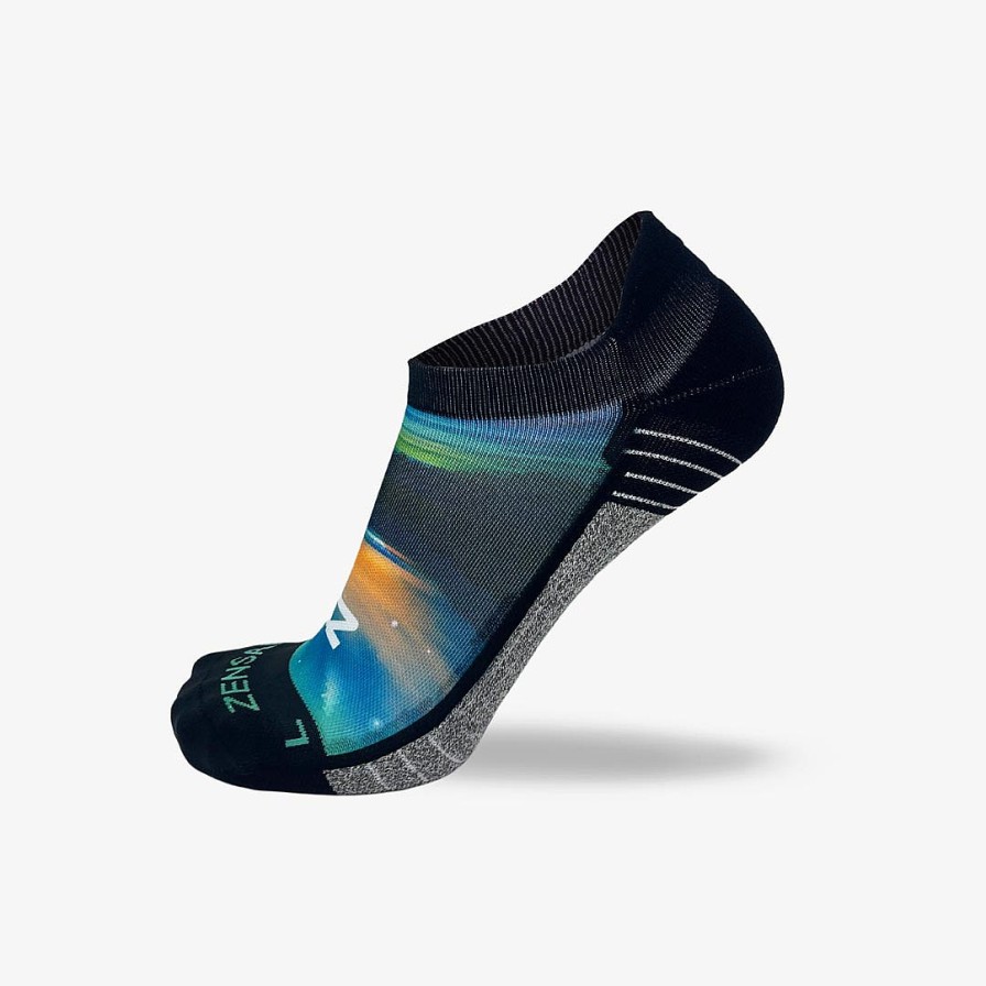 Men Zensah | Lake Aurora Running Socks (No Show) Blue/Green