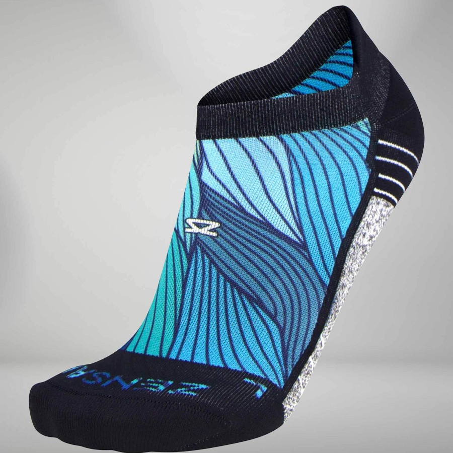 Men Zensah | Abstract Waves Socks (No Show) Blues