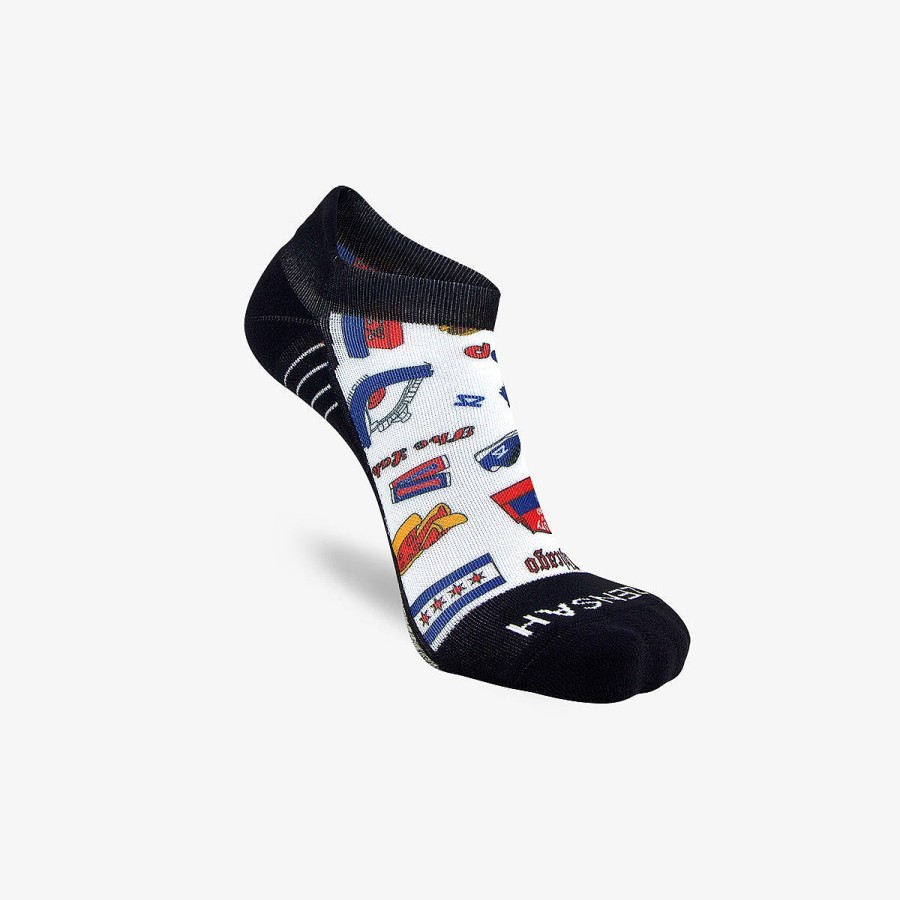 Men Zensah | Chicago Doodle (No Show) Socks White