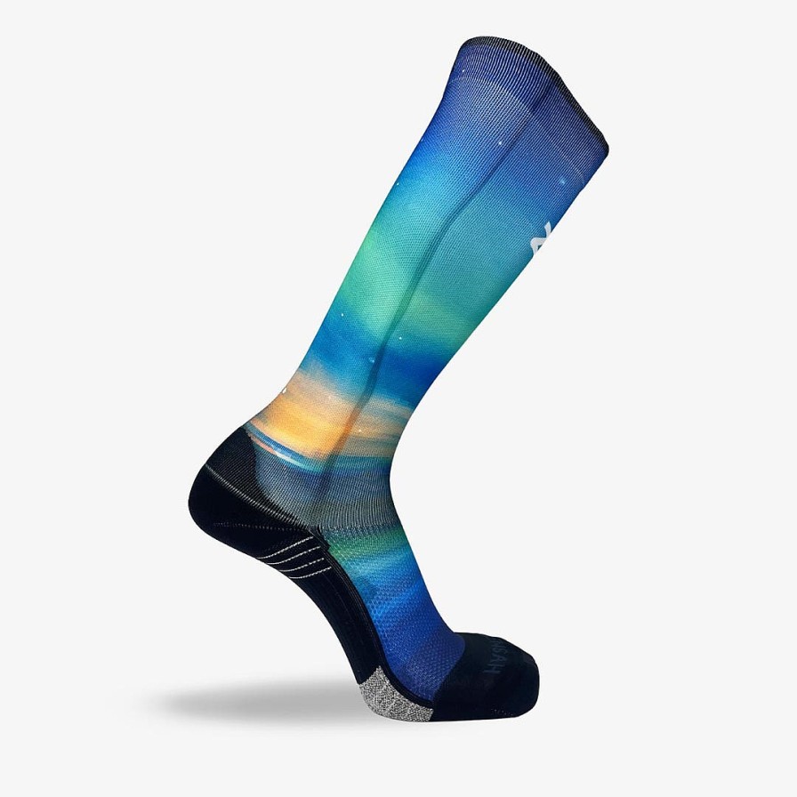 Limited Edition Zensah | Lake Aurora Compression Socks (Knee-High) Blue/Green