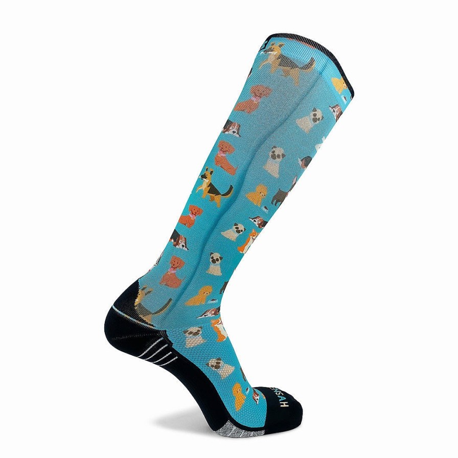 Men Zensah | Dogs Compression Socks (Knee-High) Teal