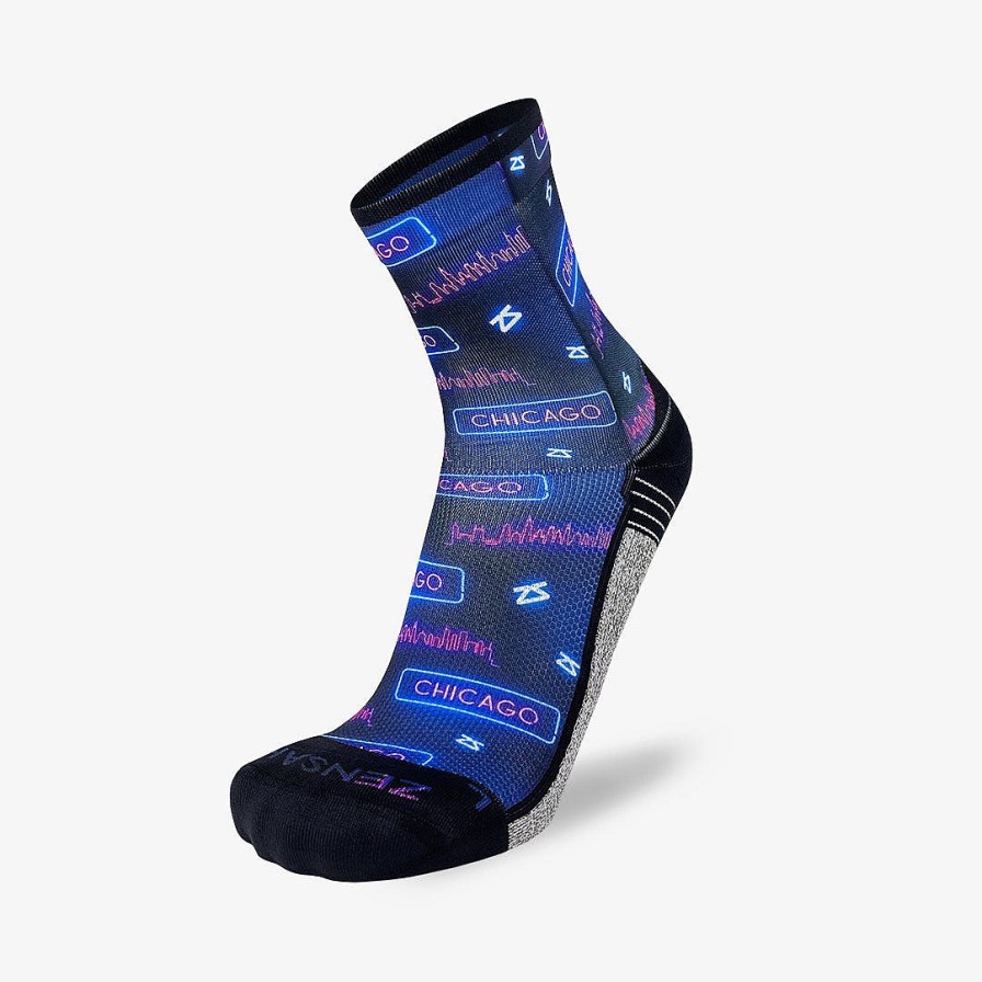 Limited Edition Zensah | Neon Chicago Socks (Mini-Crew) Navy