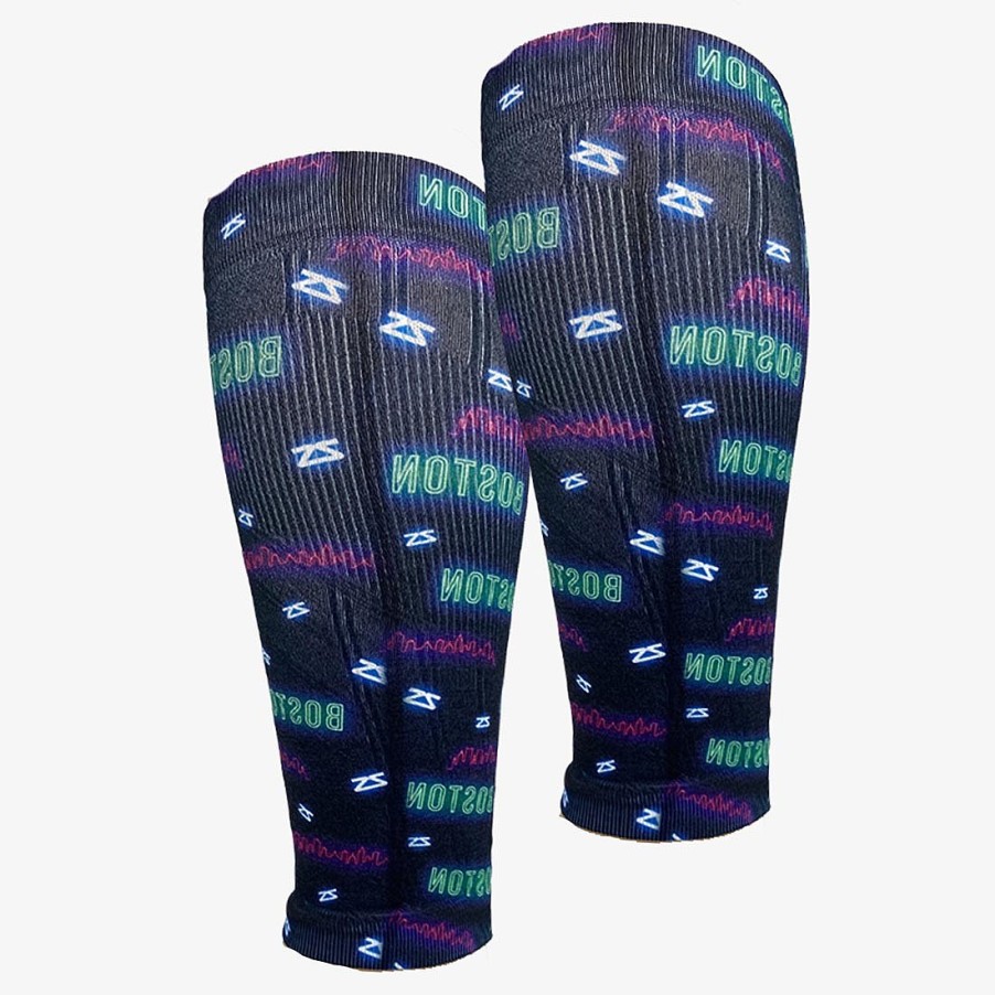 Men Zensah | Neon Boston Compression Leg Sleeves Navy