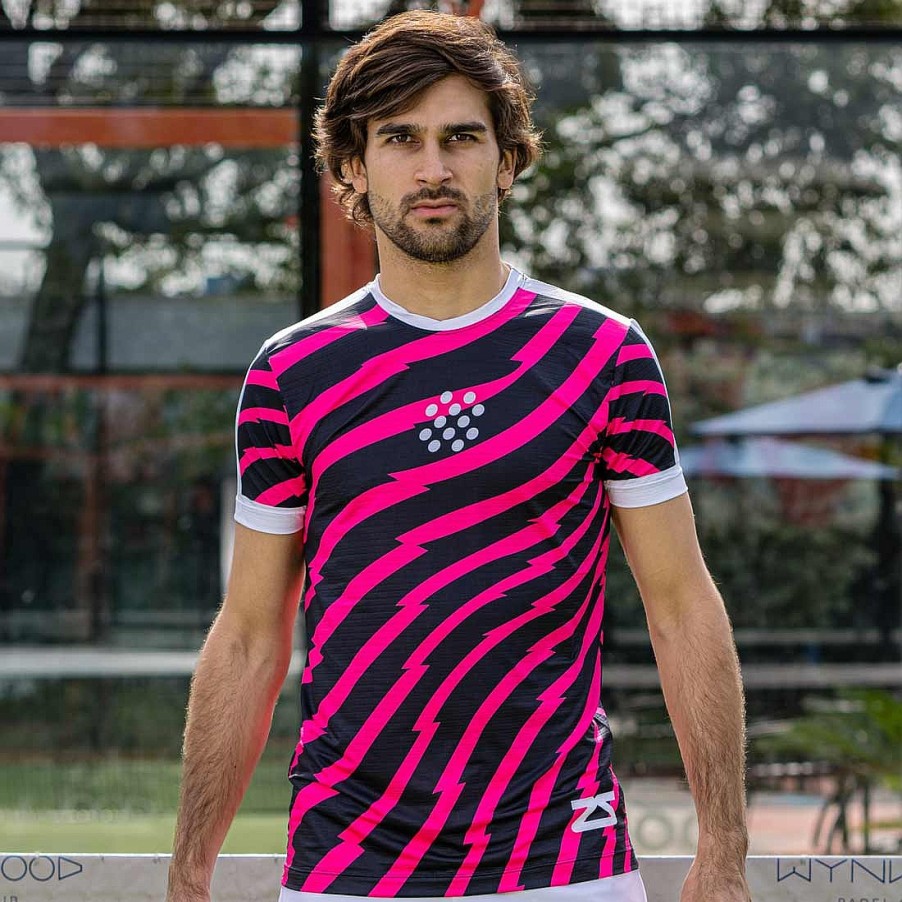 Women Zensah Base Layer & Recovery | Men'S Padel Lightning Performance Tee Neon Pink