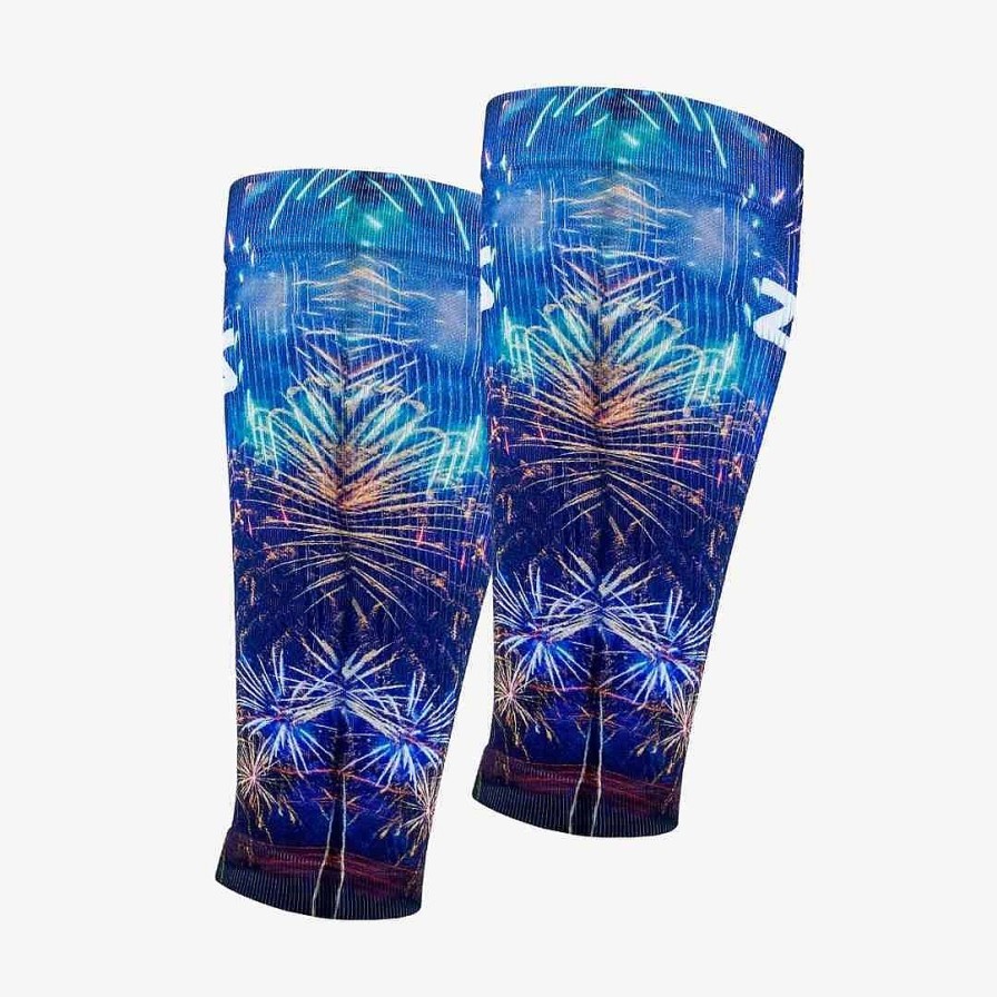 Men Zensah | Fireworks Compression Leg Sleeves Navy