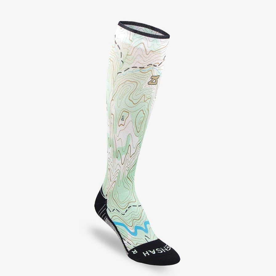 Limited Edition Zensah | Topography Compression Socks (Knee-High) Green