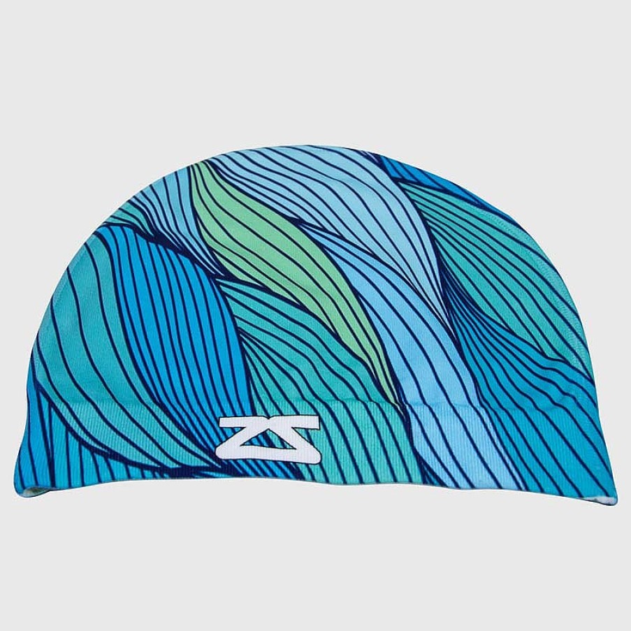 Men Zensah Accessories | Abstract Waves Skull Cap Beanie Blue