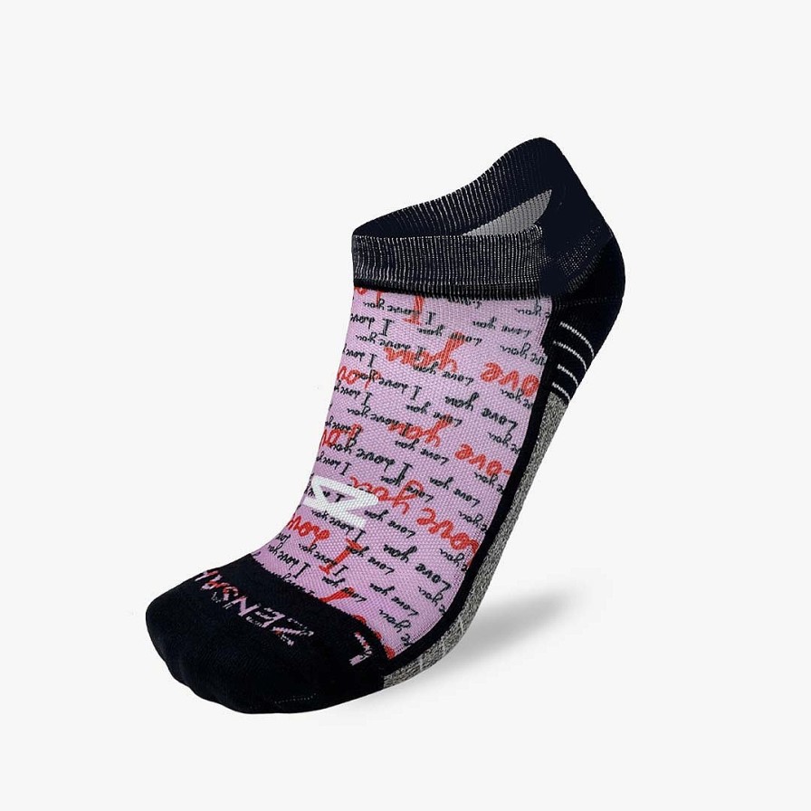 Limited Edition Zensah | Love You Running Socks (No Show) Pink