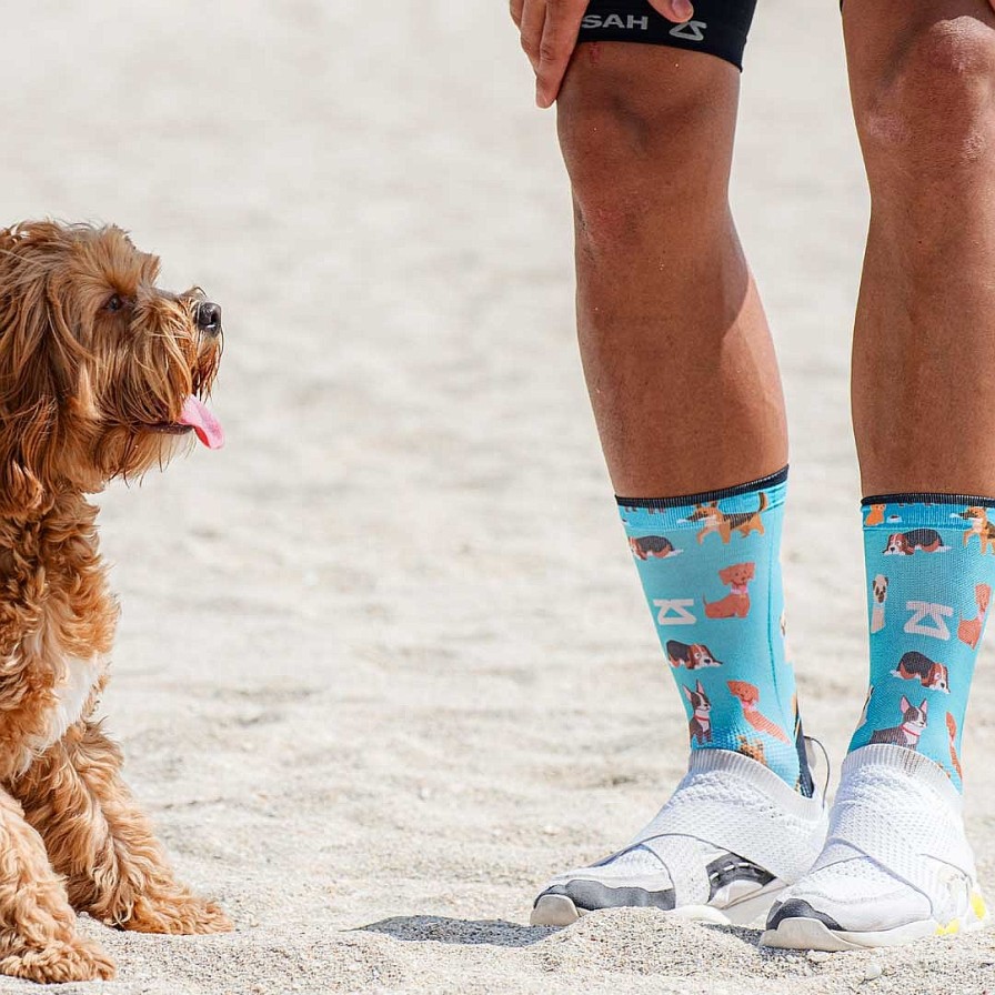 Men Zensah | Dogs Socks (Mini-Crew) Teal