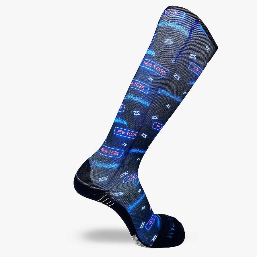 Men Zensah | Neon Nyc Compression Socks (Knee-High) Navy