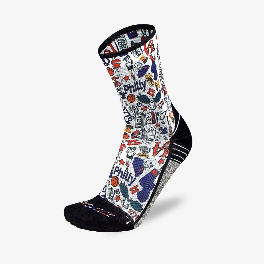 Limited Edition Zensah | Philadelphia Socks (Mini Crew) White