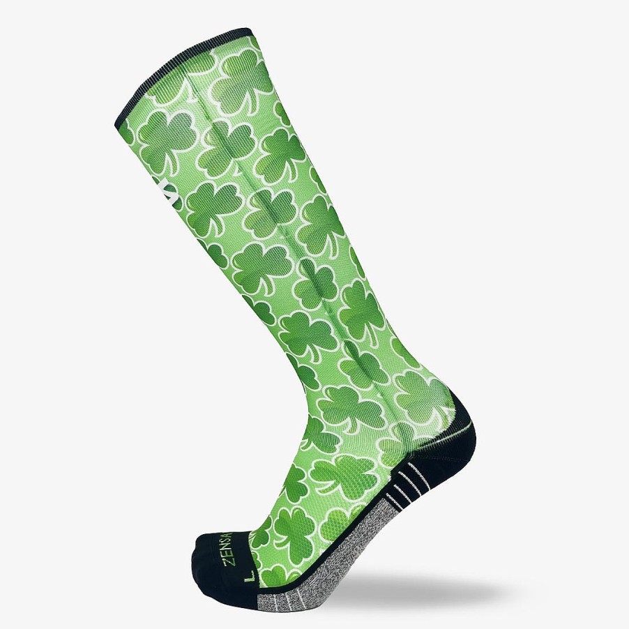 Limited Edition Zensah | Classic Shamrocks Compression Socks (Knee-High) Mint Green