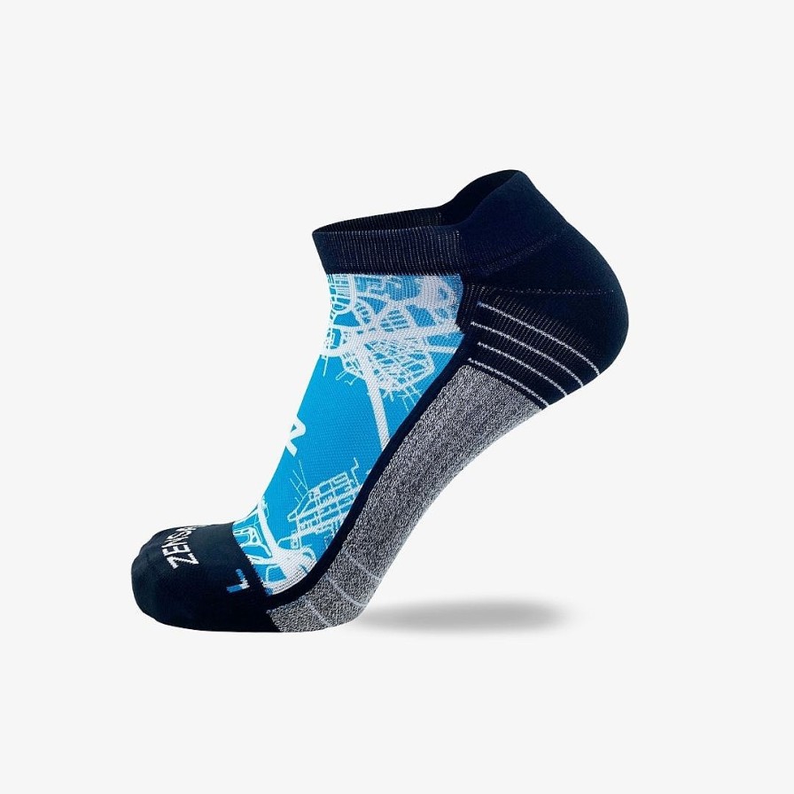 Limited Edition Zensah | Boston Map Running Socks (No Show) Teal