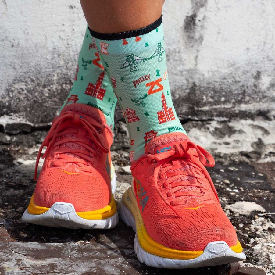 Limited Edition Zensah | Philly Doodle Socks (Mini-Crew) Mint