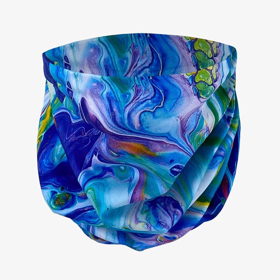 Women Zensah Face Coverings | Fluid Art Use Neck Gaiter & Headwear Multi