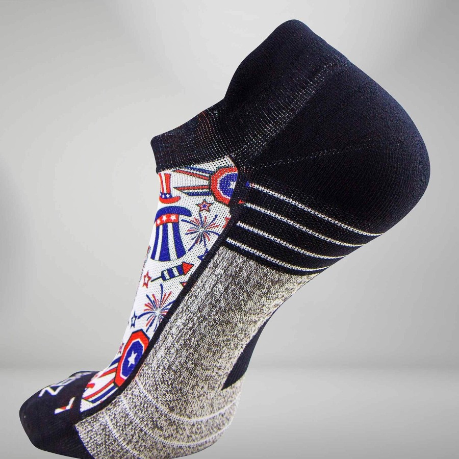 Limited Edition Zensah | Independence Doodle Socks (No Show) White