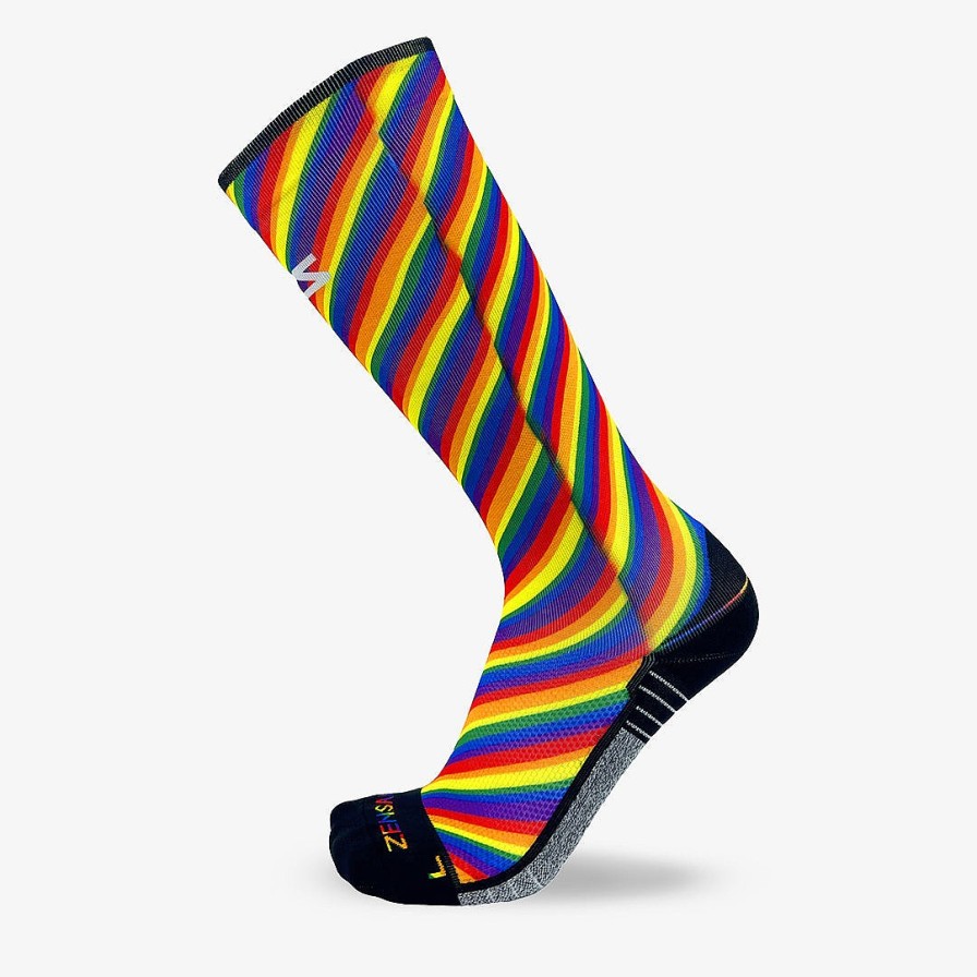 Men Zensah | Rainbow Flag Compression Socks (Knee-High) Multi