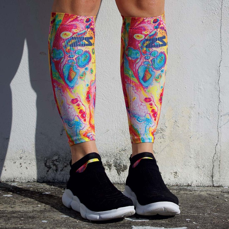 Men Zensah | Abstract Art Compression Leg Sleeves Multi