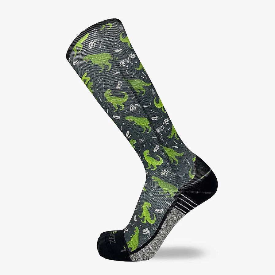 Limited Edition Zensah | T-Rex Compression Socks (Knee-High) Charcoal