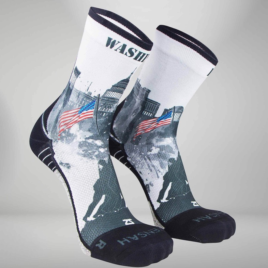 Men Zensah | Dc Skyline Socks (Mini Crew) Greyscale