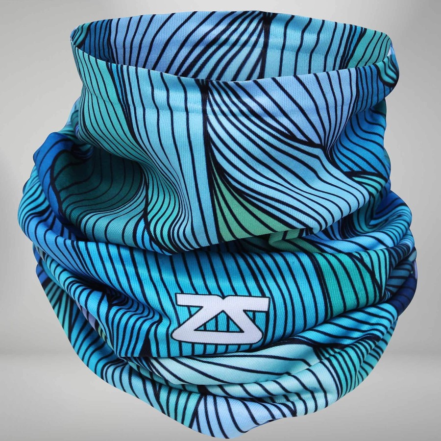 Limited Edition Zensah | Abstract Waves Multi-Use Neck Gaiter & Headwear Blues