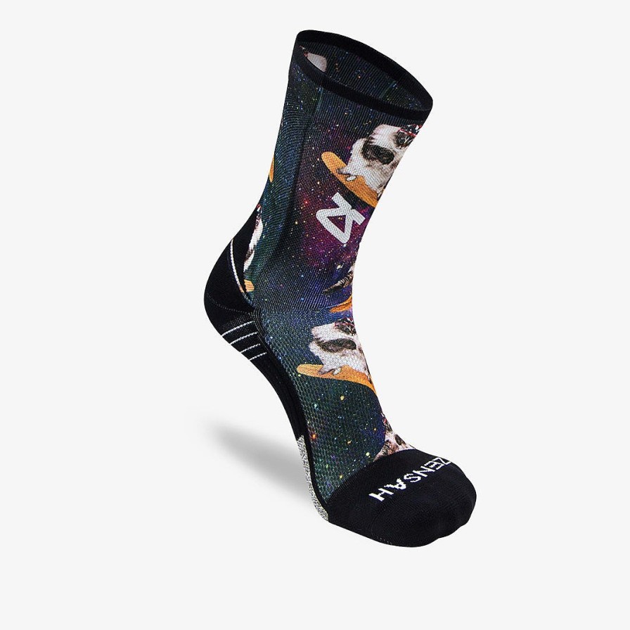 Men Zensah | Space Cats Socks (Mini-Crew) Black-Purple