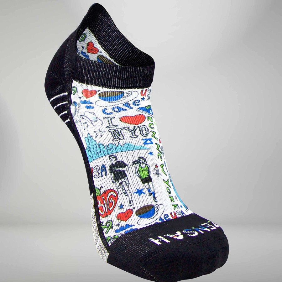 Men Zensah | New York Doodle Socks (No Show) White