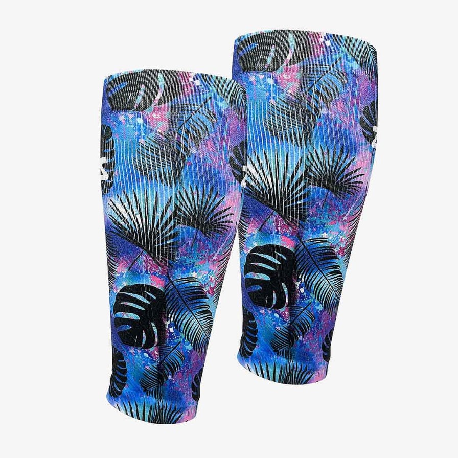 Limited Edition Zensah | Palm Leaves Compression Leg Sleeves Blue/Pink