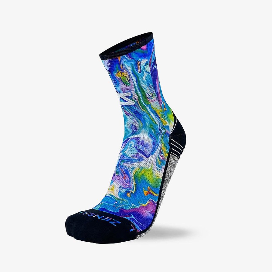 Limited Edition Zensah | Fluid Art Socks (Mini-Crew) Multi