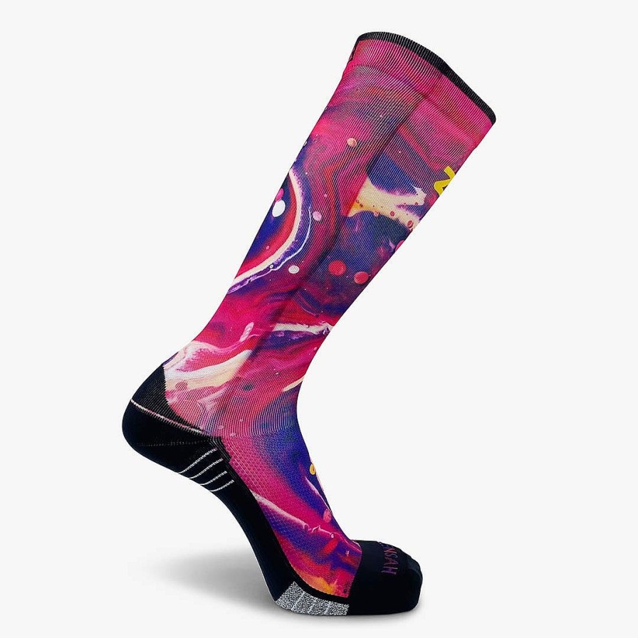 Limited Edition Zensah | Liquid Art Compression Socks (Knee-High) Pink/Purple