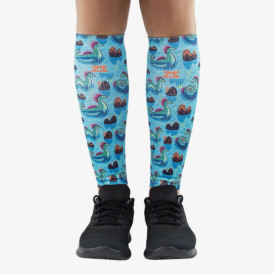 Limited Edition Zensah | Loch Ness Monsters Compression Leg Sleeves Turquoise