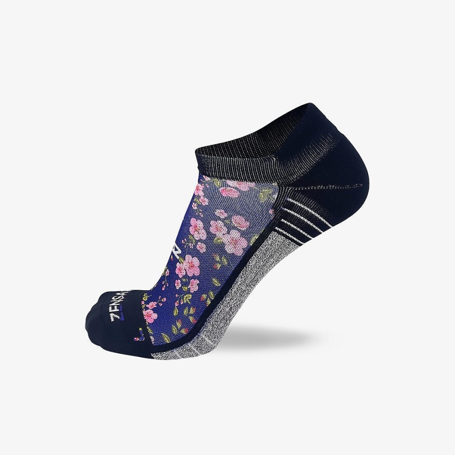 Men Zensah | Cherry Blossom Running Socks (No Show) Navy