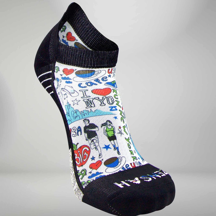 Limited Edition Zensah | New York Doodle Socks (No Show) White