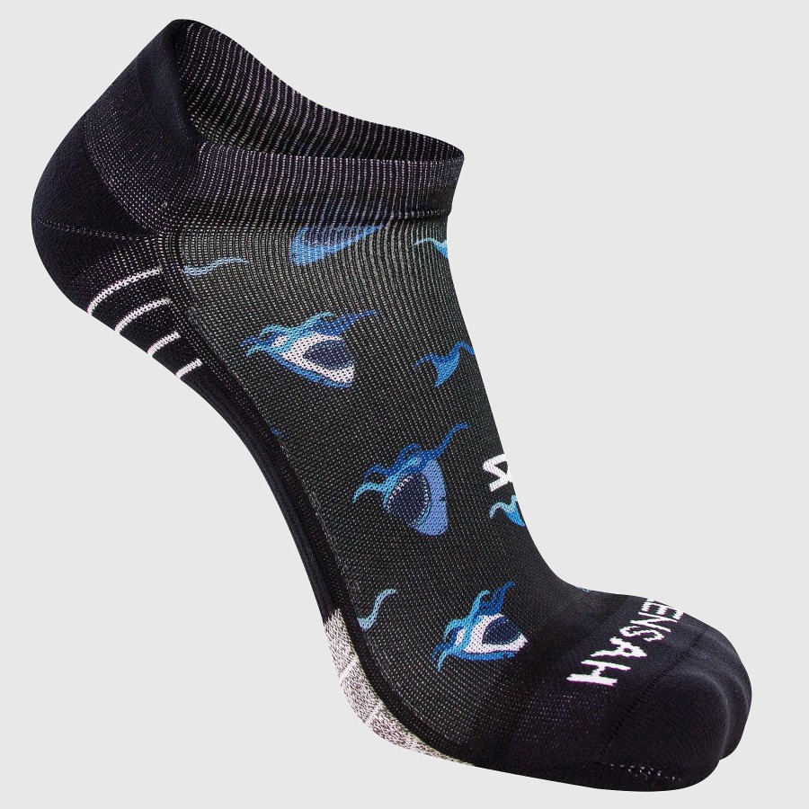 Men Zensah | Shark Running Socks (No Show) Black