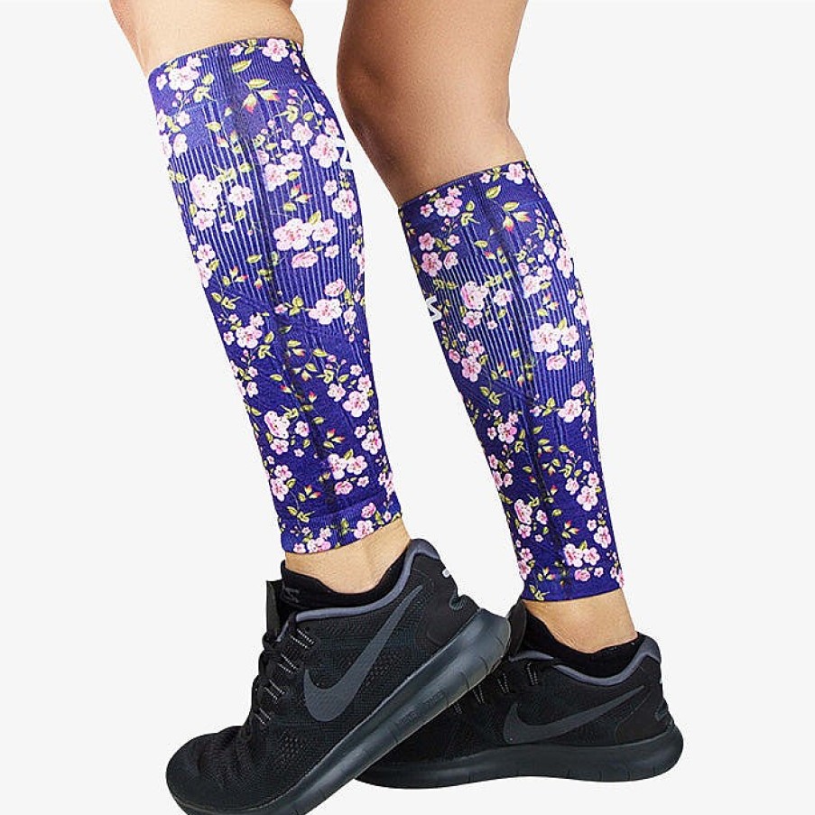 Limited Edition Zensah | Cherry Blossoms Compression Leg Sleeves Navy