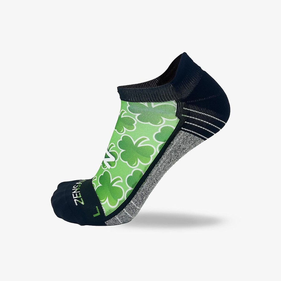 Limited Edition Zensah | Classic Shamrocks Running Socks (No Show) Mint Green