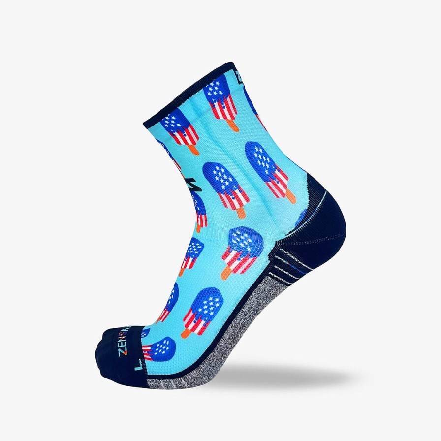 Limited Edition Zensah | Usa Ice Cream Bars Socks (Mini-Crew) Teal