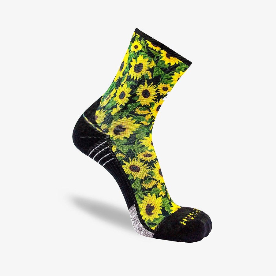 Men Zensah | Sunflowers Socks (Mini-Crew) Black