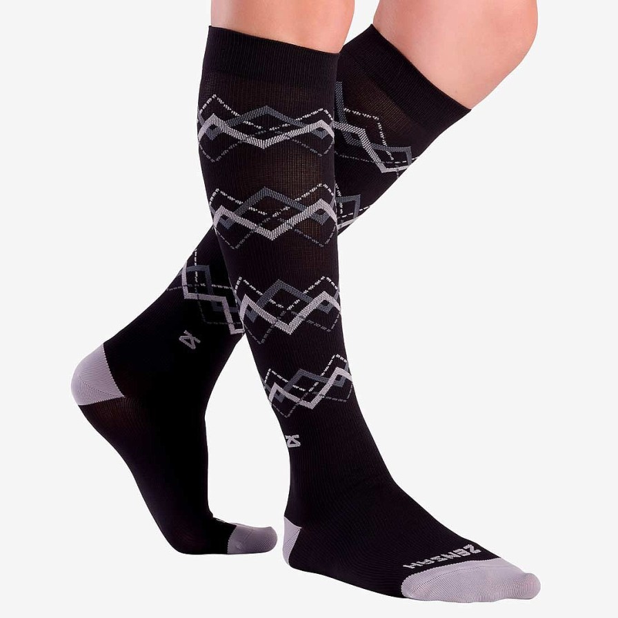 Women Zensah Everyday Socks | Chevron Argyle Compression Socks