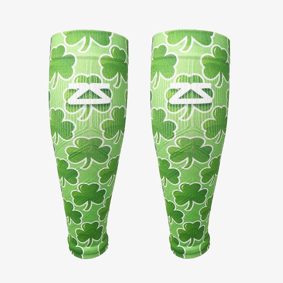 Limited Edition Zensah | Classic Shamrocks Compression Leg Sleeves Mint Green