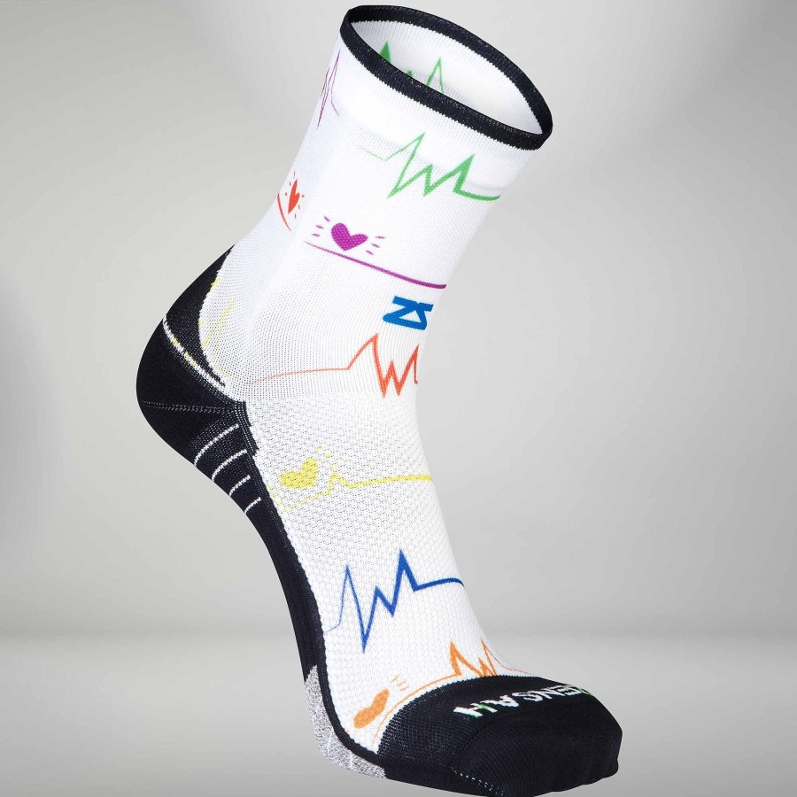 Men Zensah | Ekg Running Socks (Mini Crew) White