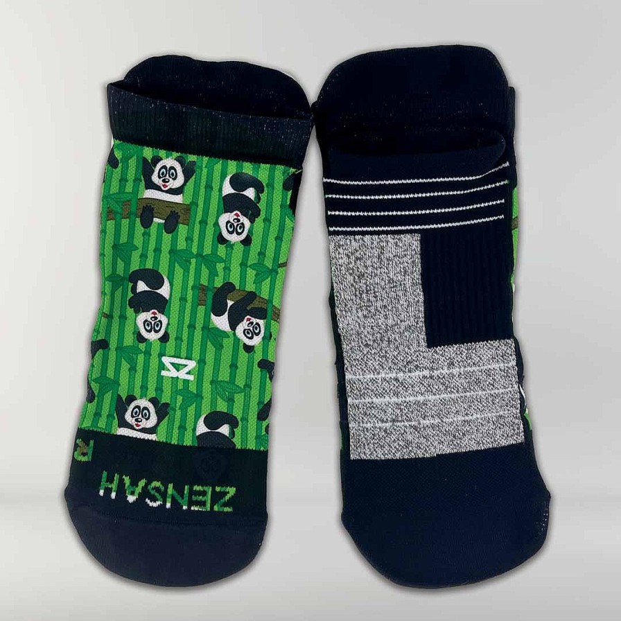 Limited Edition Zensah | Pandas Running Socks (No Show) Green