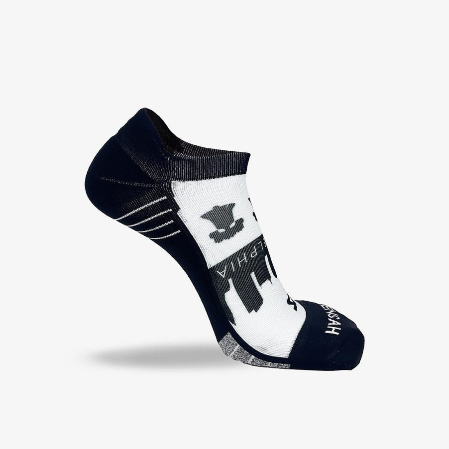 Limited Edition Zensah | Philadelphia Skyline Running Socks (No Show) White