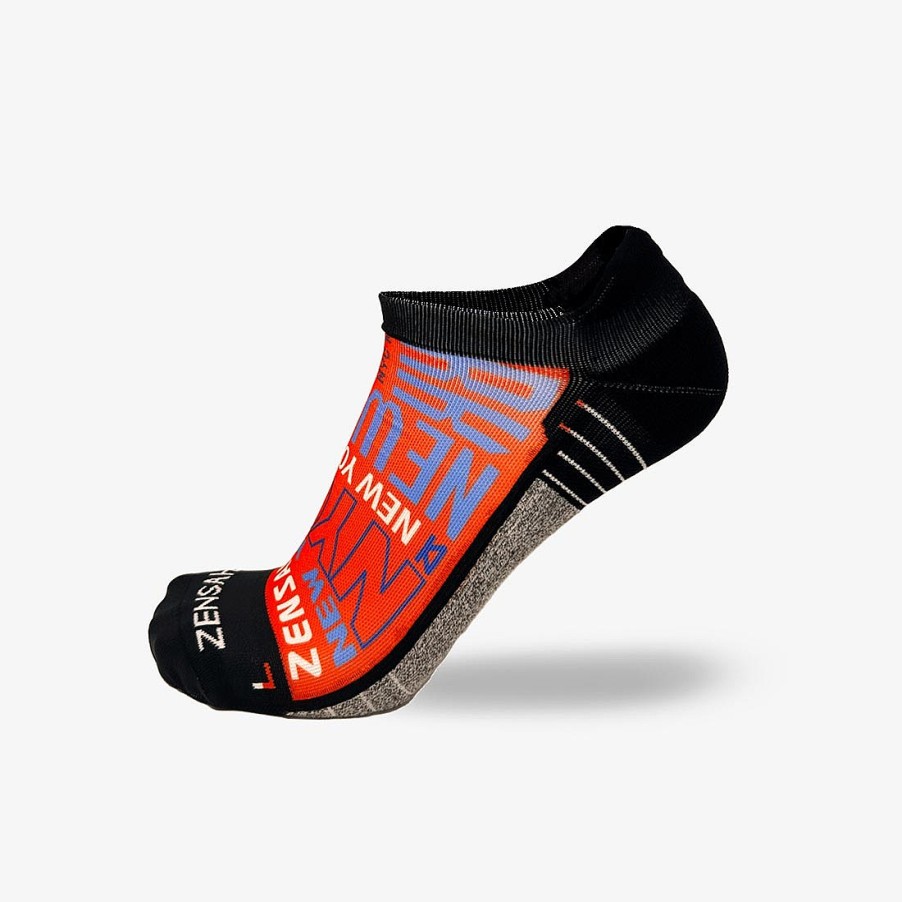 Men Zensah | Busy New York Running Socks (No Show) Russet Orange